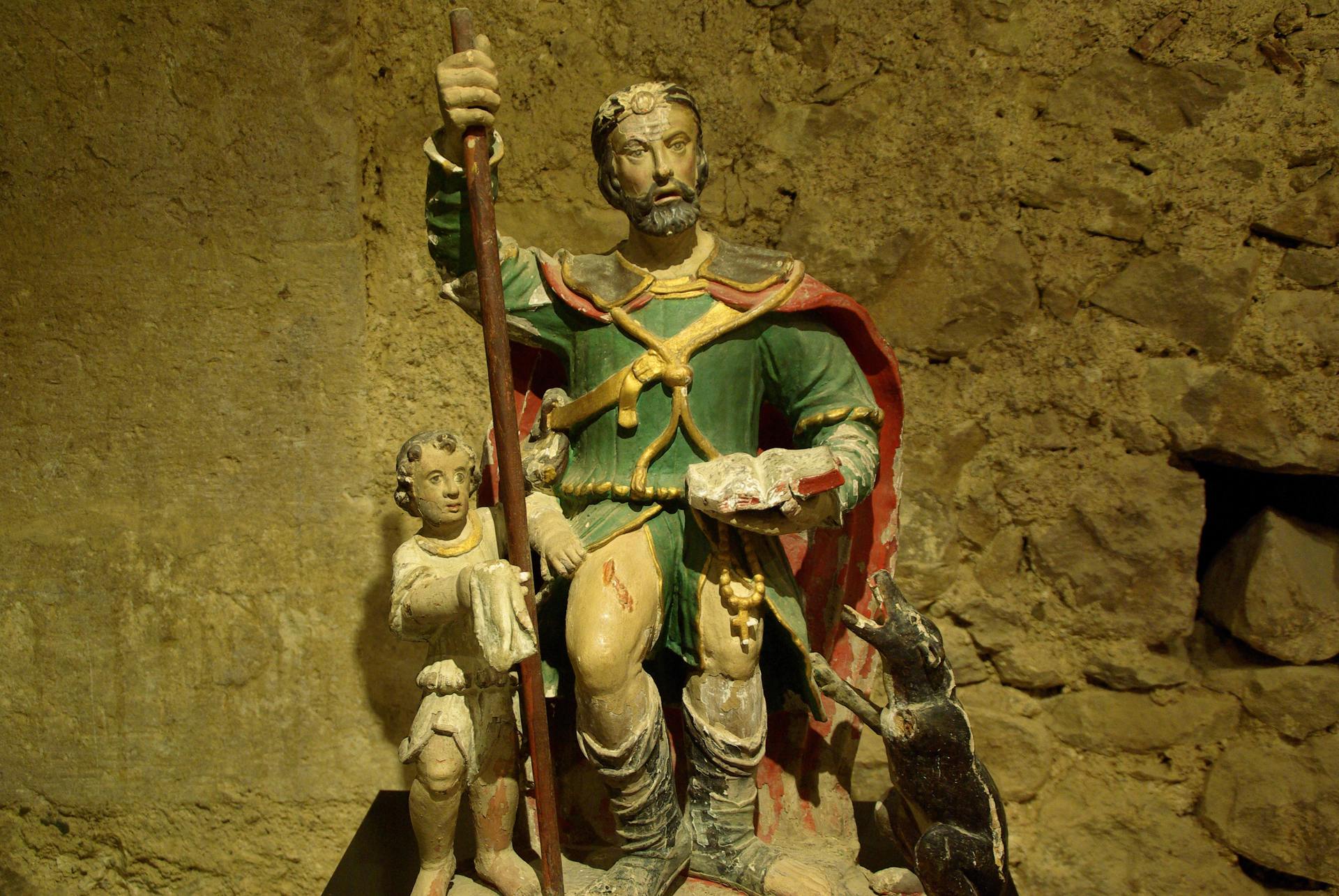 Statue polychrome de saint Jacques pèlerin à Flaran