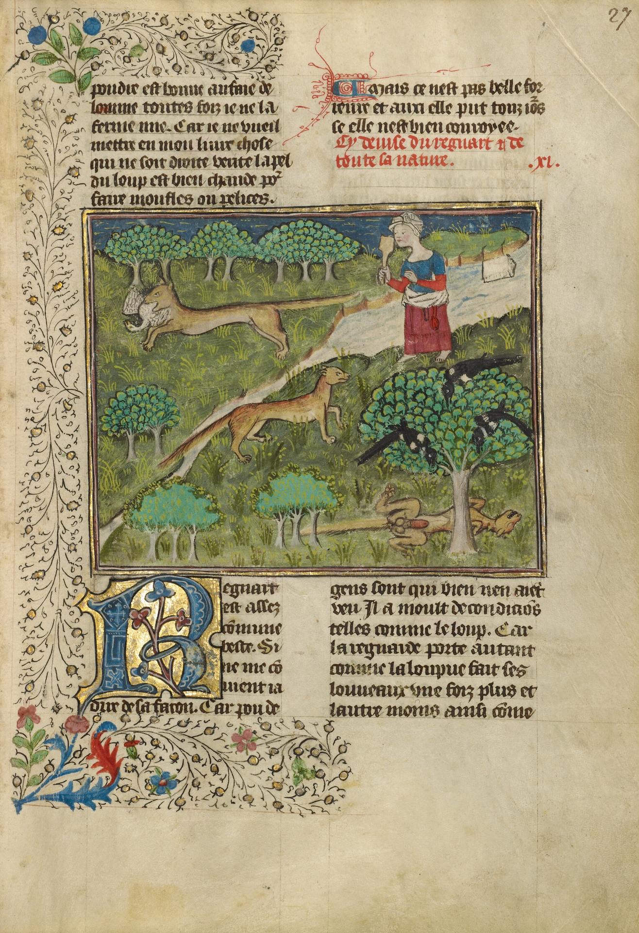Enluminure du Livre de chasse de Gaston Fébus