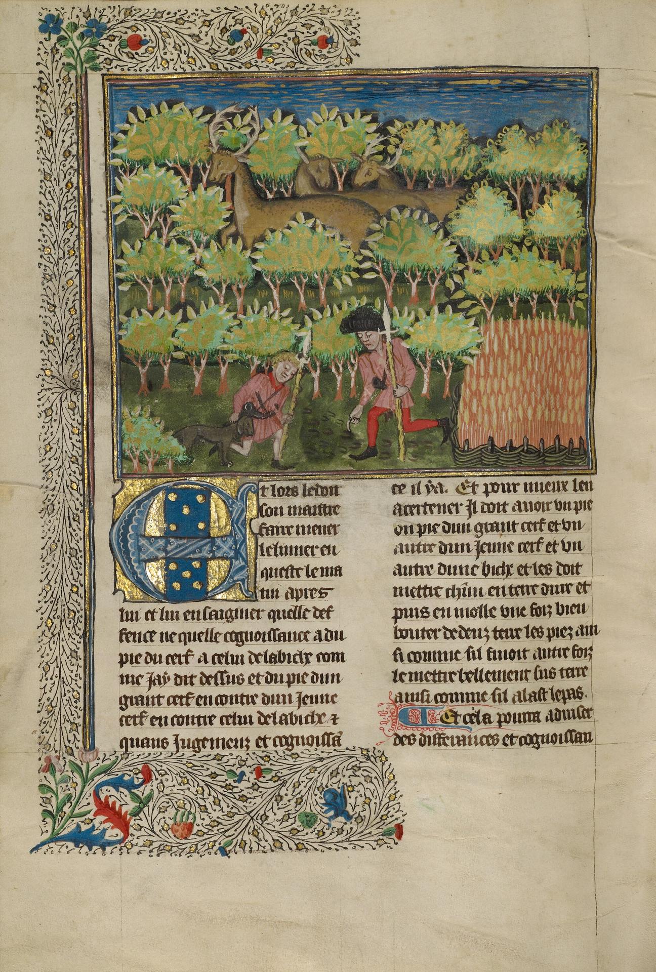 Enluminure du Livre de chasse de Gaston Fébus