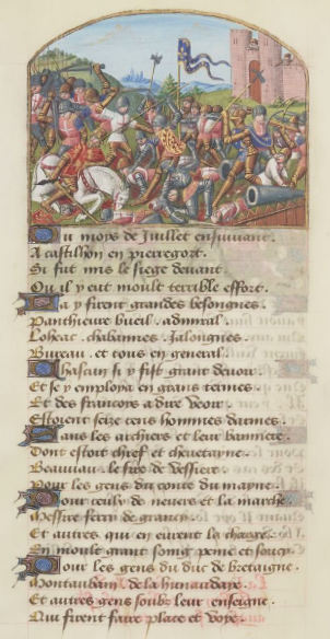 Enluminure de la mort de John Talbot à la bataille de Castillon, Vigiles de Charles VII