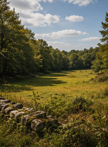 Clairière et lisière de bois dans un paysage gascon