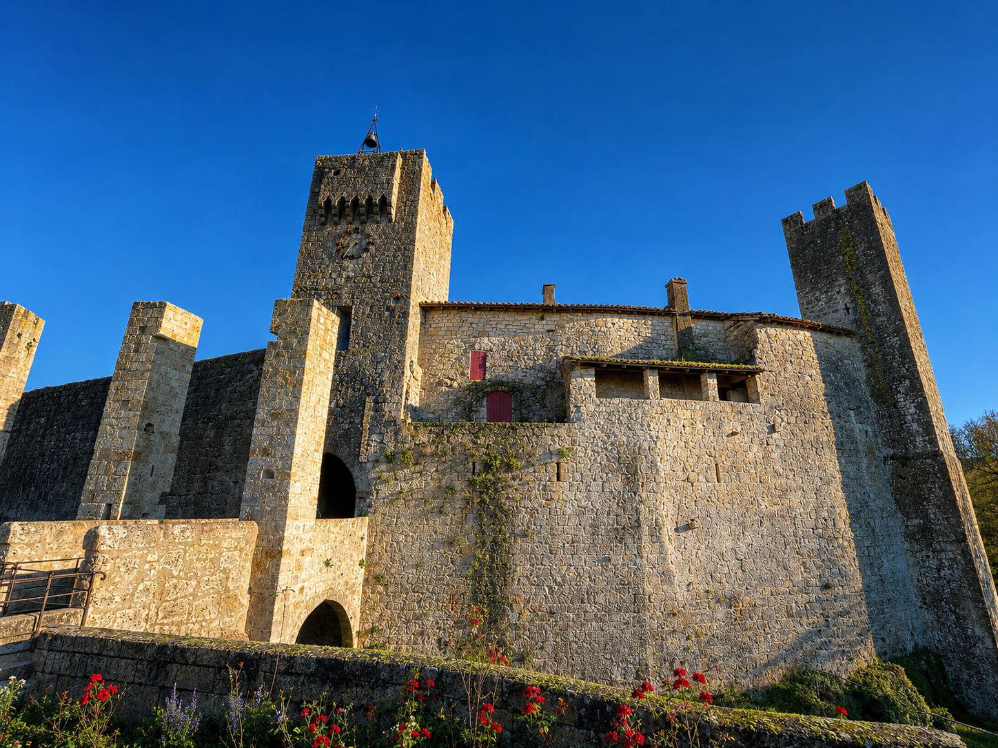Larressingle, murailles et roses