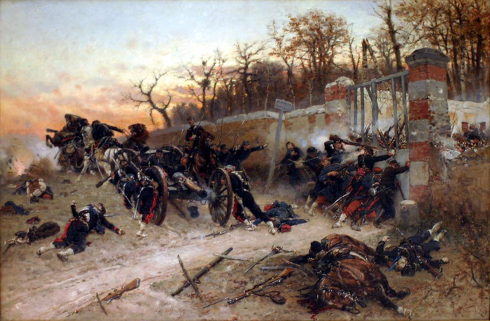 La défense de la porte de Longboyau, tableau d'Alphonse de Neuville