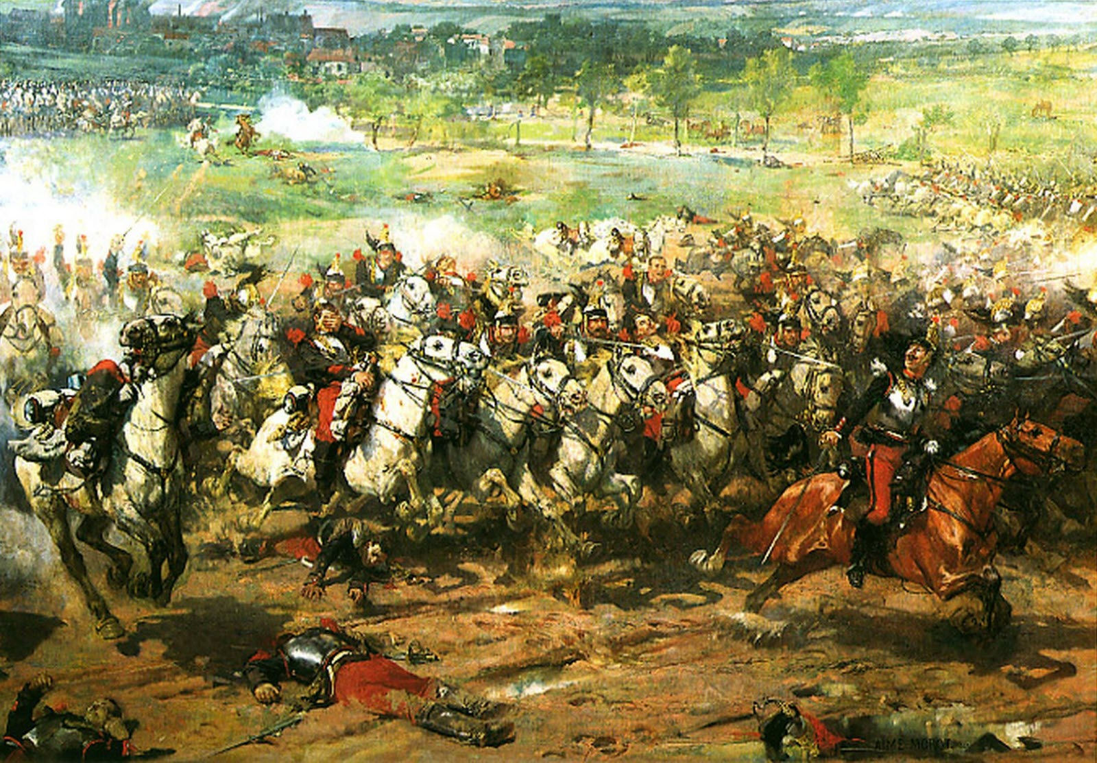 La charge des cuirassiers à Reichshoffen, tableau d'Aimé Morot