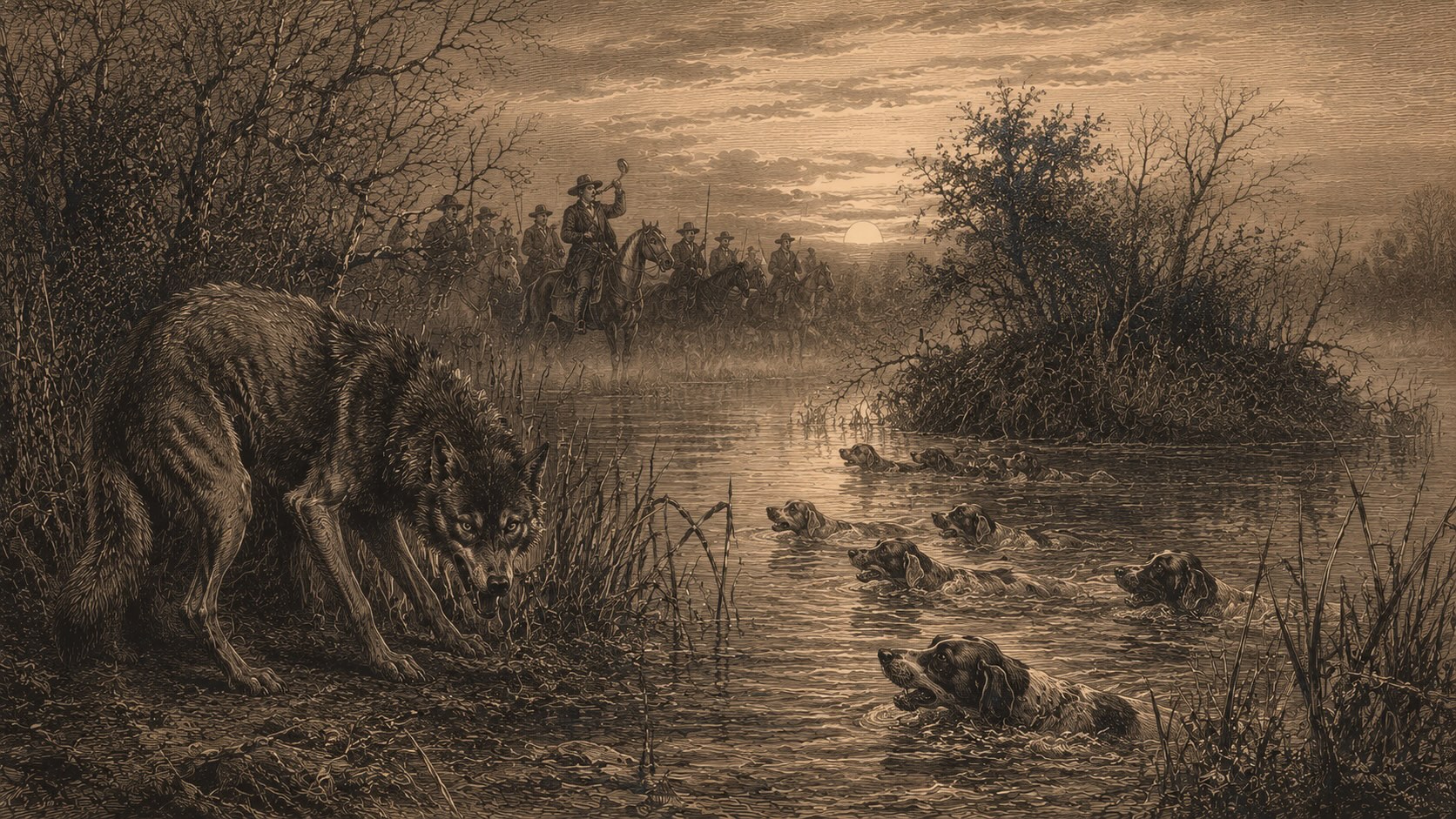 Dernier loup du Gers traqué au bord d'un étang
