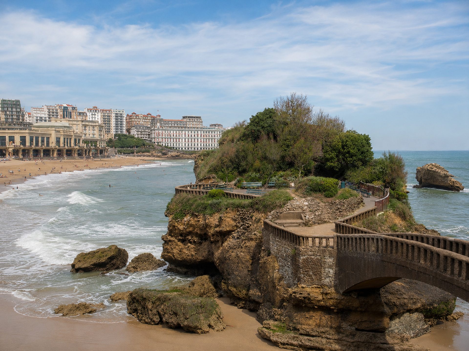 Le littoral aménagé de Biarritz