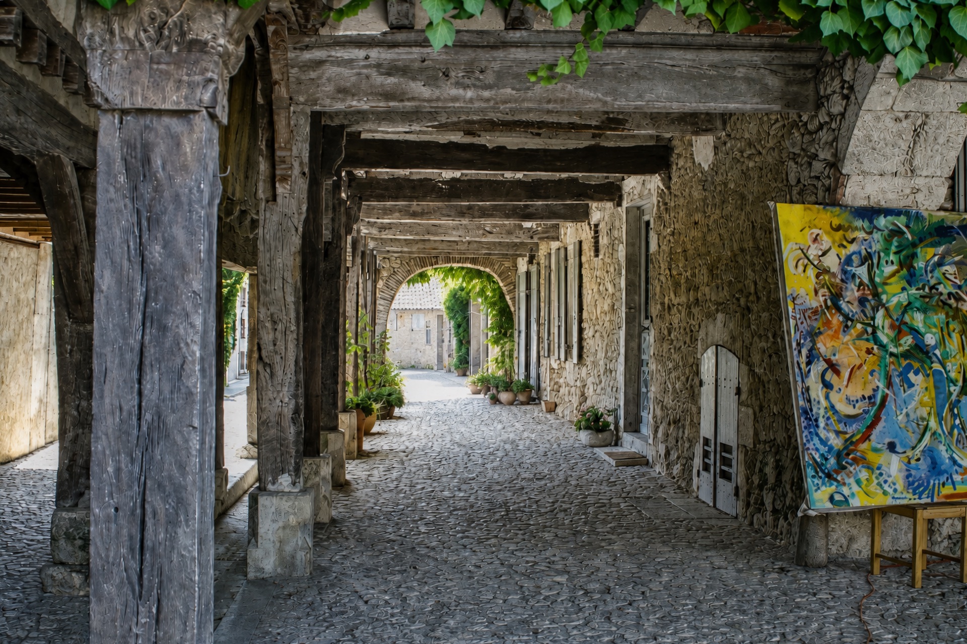 Passage sous les couverts de Labastide-d’Armagnac