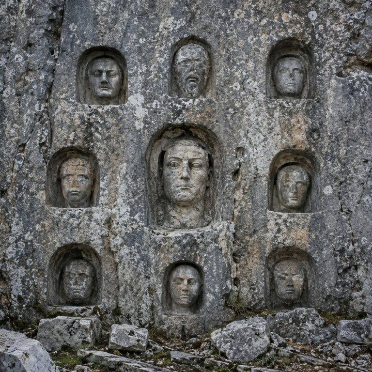 La falaise aux visages