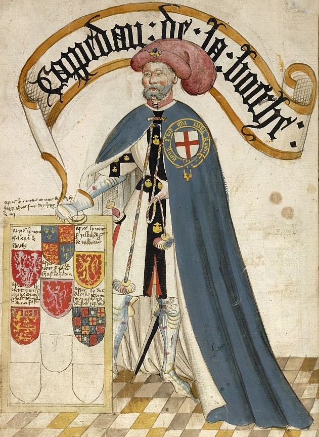 Représentation de Jean de Grailly, captal de Buch, dans un manuscrit du XVe siècle