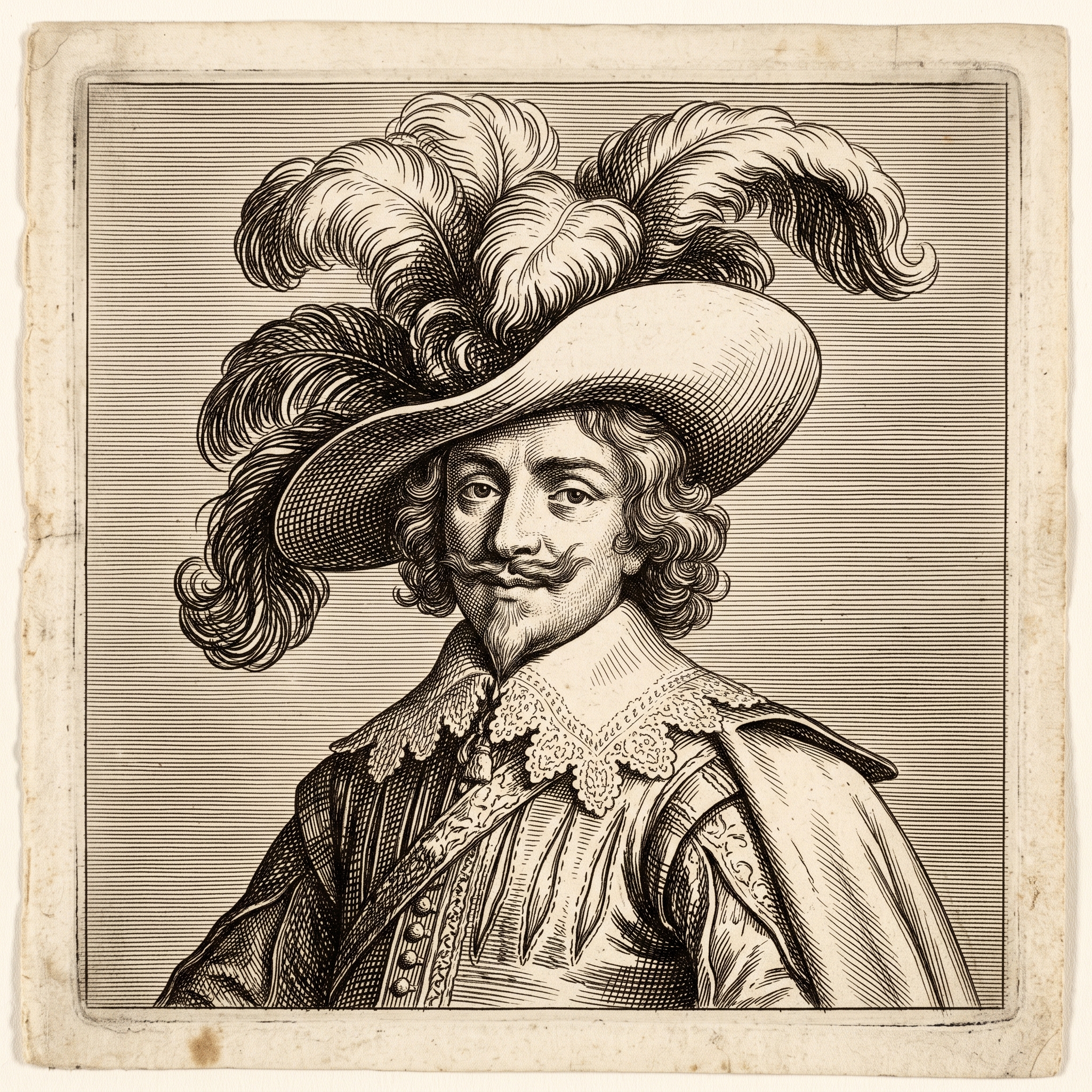 Évocation en eau-forte d'un gentilhomme gascon
