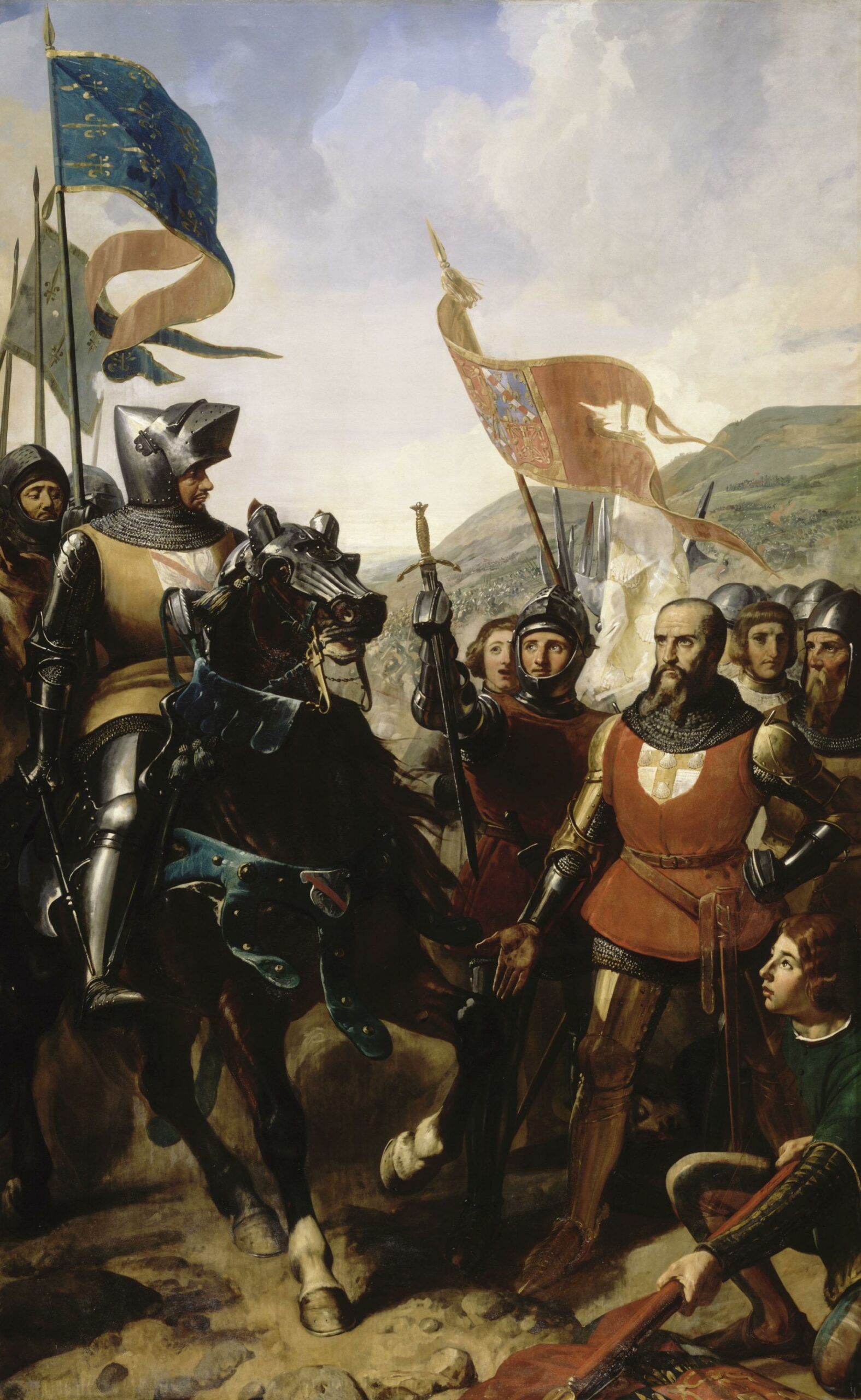 Évocation de la reddition de Jean de Grailly à l'issue de la bataille de Cocherel