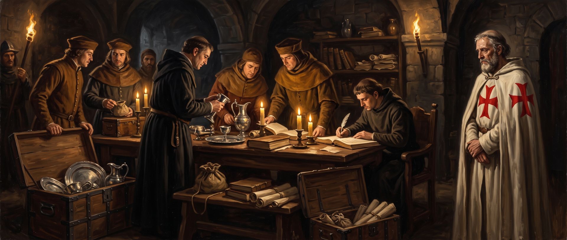Reconstitution de la mise sous séquestre des biens du Temple par des officiers royaux